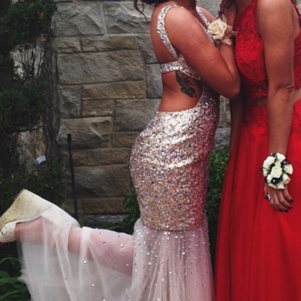 Gold and Silver Prom Dress